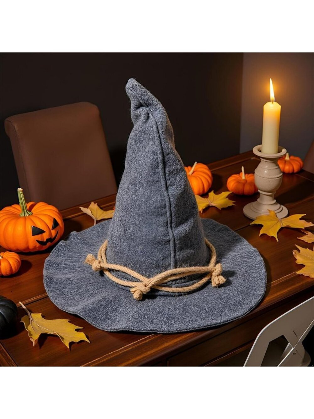 Halloween Grey Wizard Witch Adults Hats Oktoberfest Halloween Costume Accessory - Picture 4 of 7